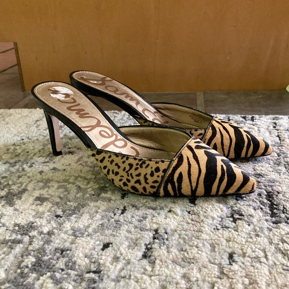 Sam Edelman Odelia Animal Leopard Mules Heels - Picture 10 of 14